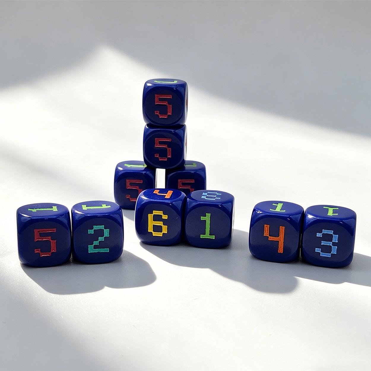 Game Token Counter - 10 stuks 14mm 6-zijdige afgeronde 6-kleurige