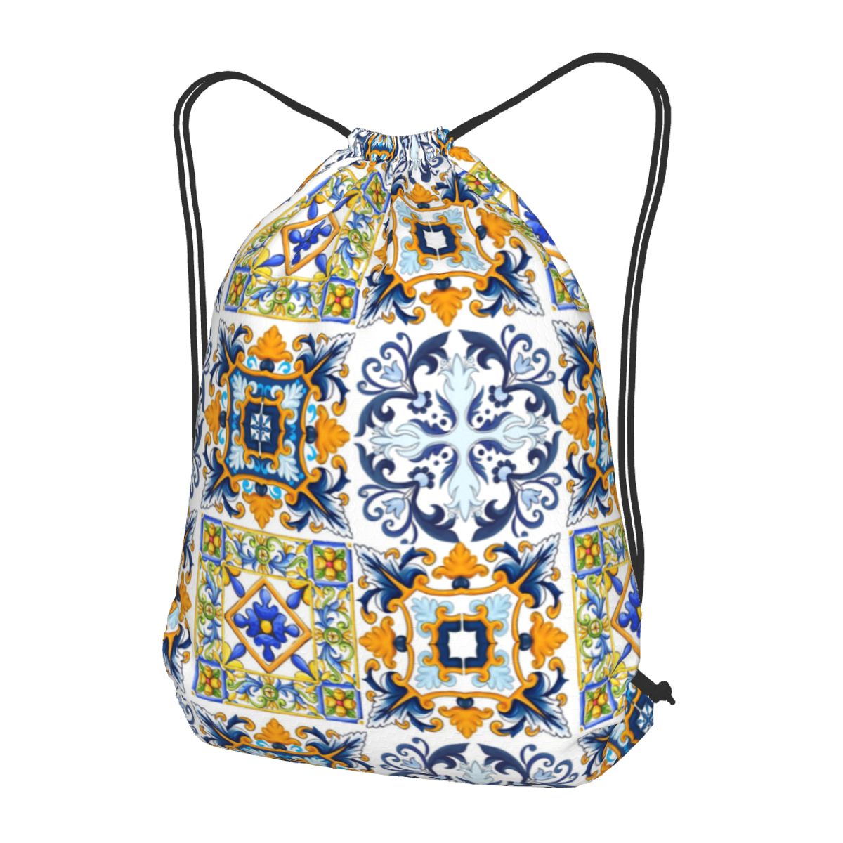 Tile Bag Drawstring - Kopie van Siciliaanse tegels, mediterrane, mozaïek-,