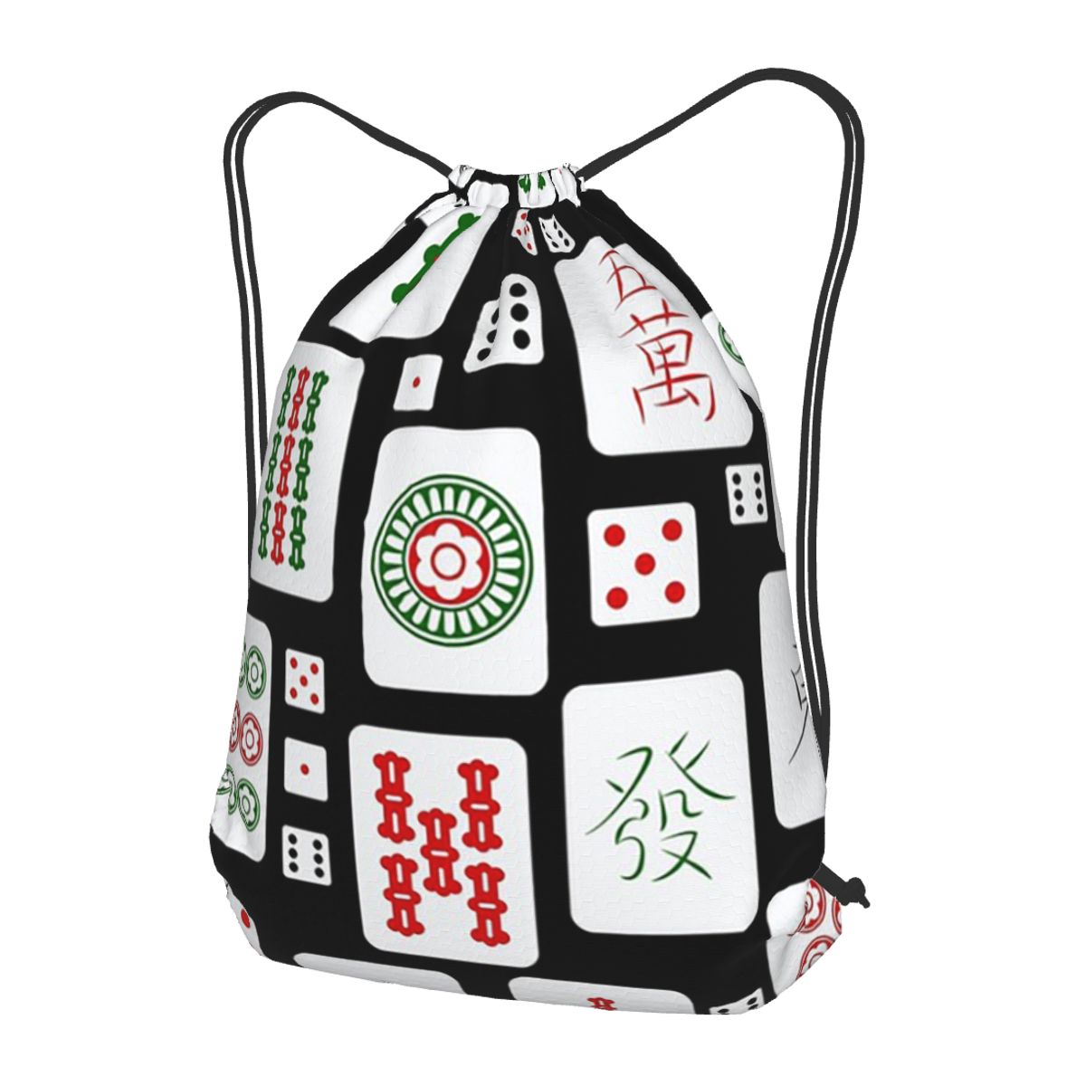 Tile Bag Drawstring - Mahjong Tiles Game Dice Rugzakken Casual