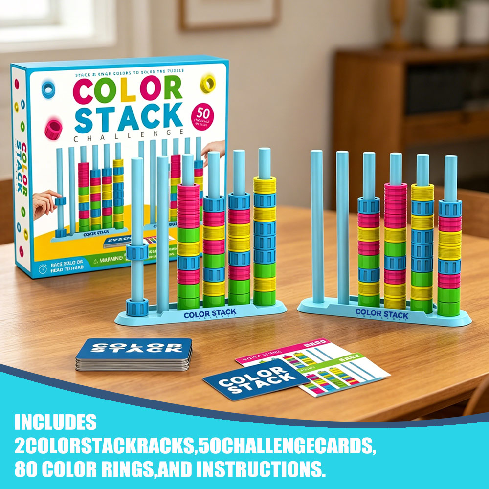 Board Game Quick - Color Stack Challenge Een snelle kleurmatching-puzzelspel