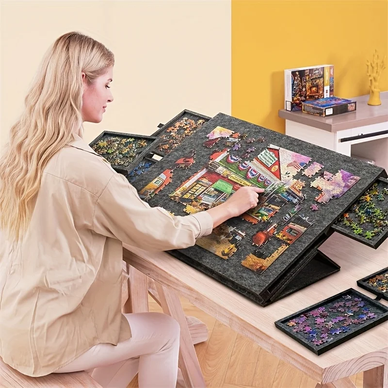 Board Game For 2 People - 6-laden puzzeltafel voor 1500 stukjes, viltbord