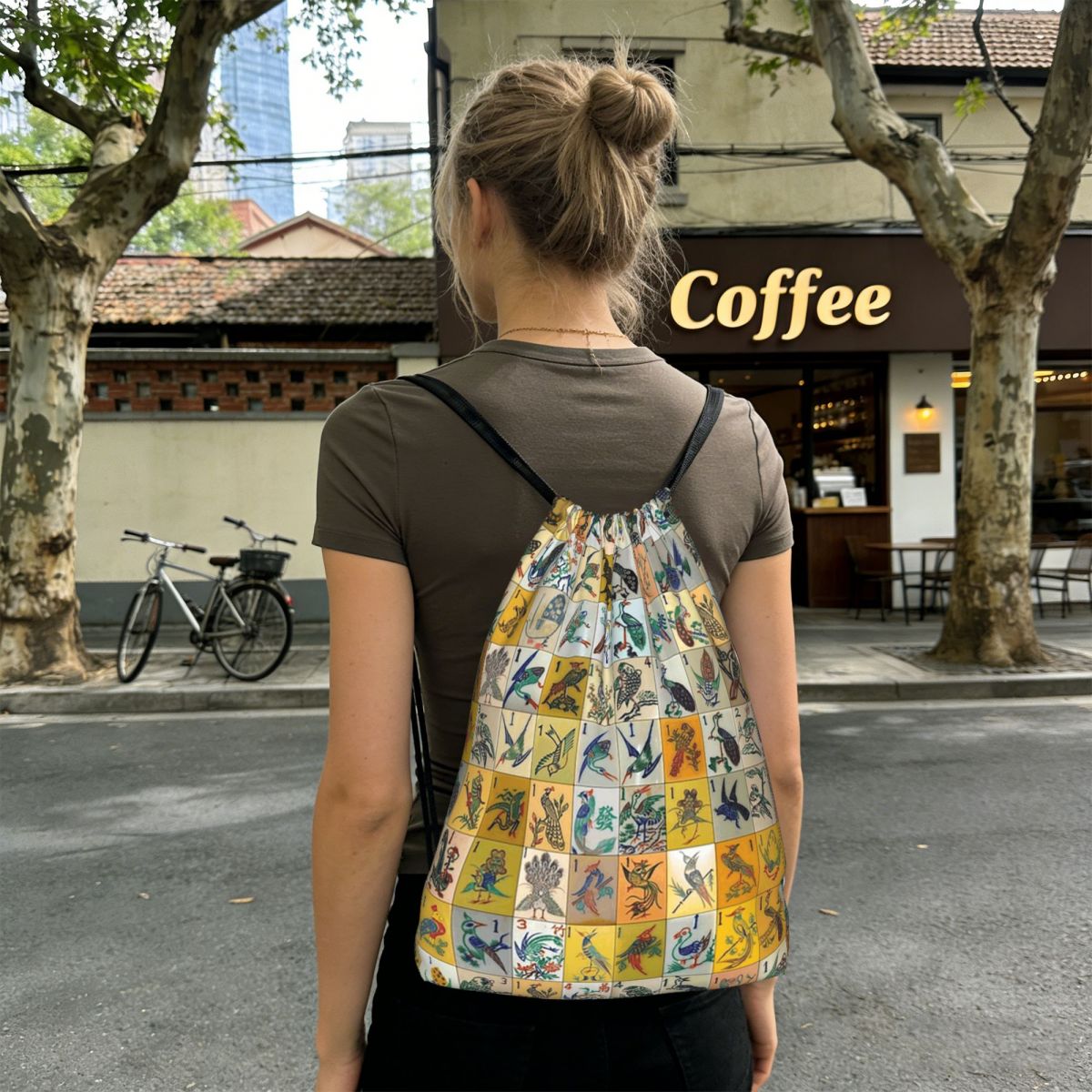 Mah Jongg Birds Mahjong Tiles  - Tile Bag Drawstring recensie en prijs