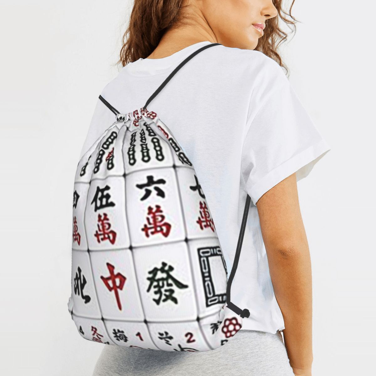 Mahjong Tile Pattern-rugzakken - Tile Bag Drawstring recensie en prijs