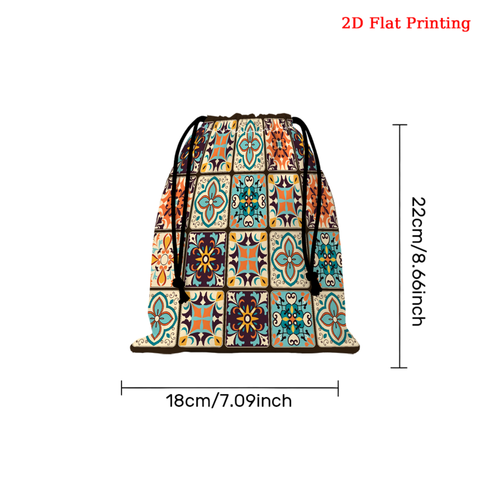 1pc Vintage geometrische tegel - Tile Bag Drawstring recensie en prijs