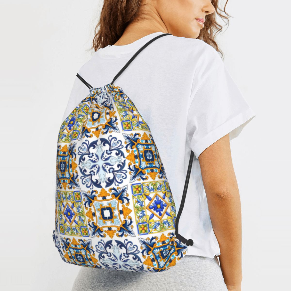 Kopie van Siciliaanse tegels,  - Tile Bag Drawstring recensie en prijs