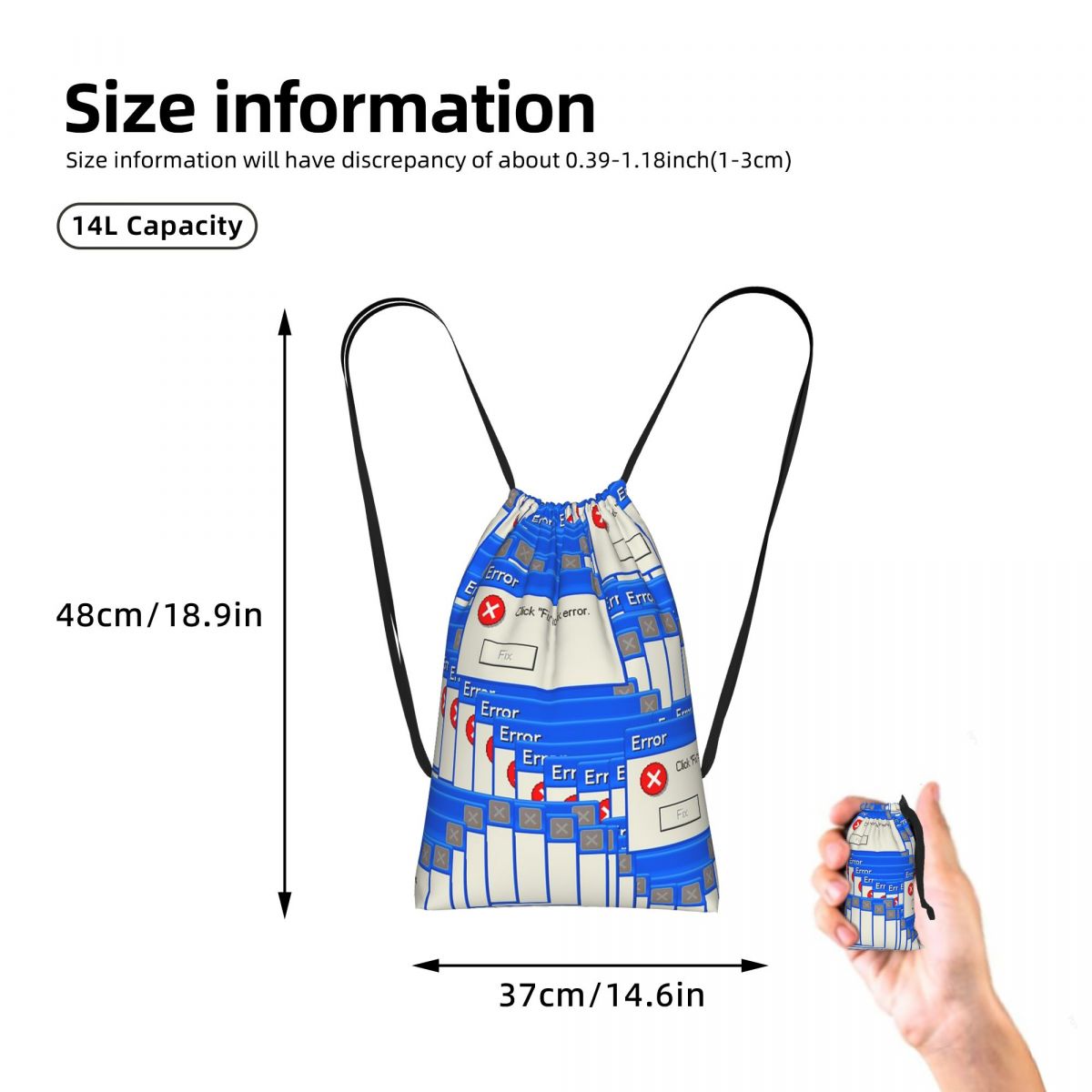 Windows Xp Error Tiled Rugzak  - Tile Bag Drawstring recensie en prijs