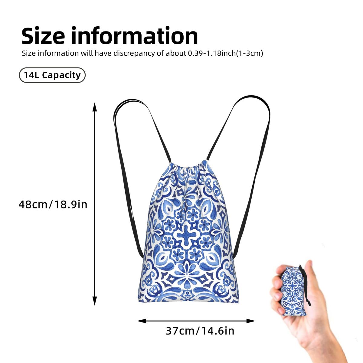 Mediterrane mozaïektegels Azul - Tile Bag Drawstring recensie en prijs