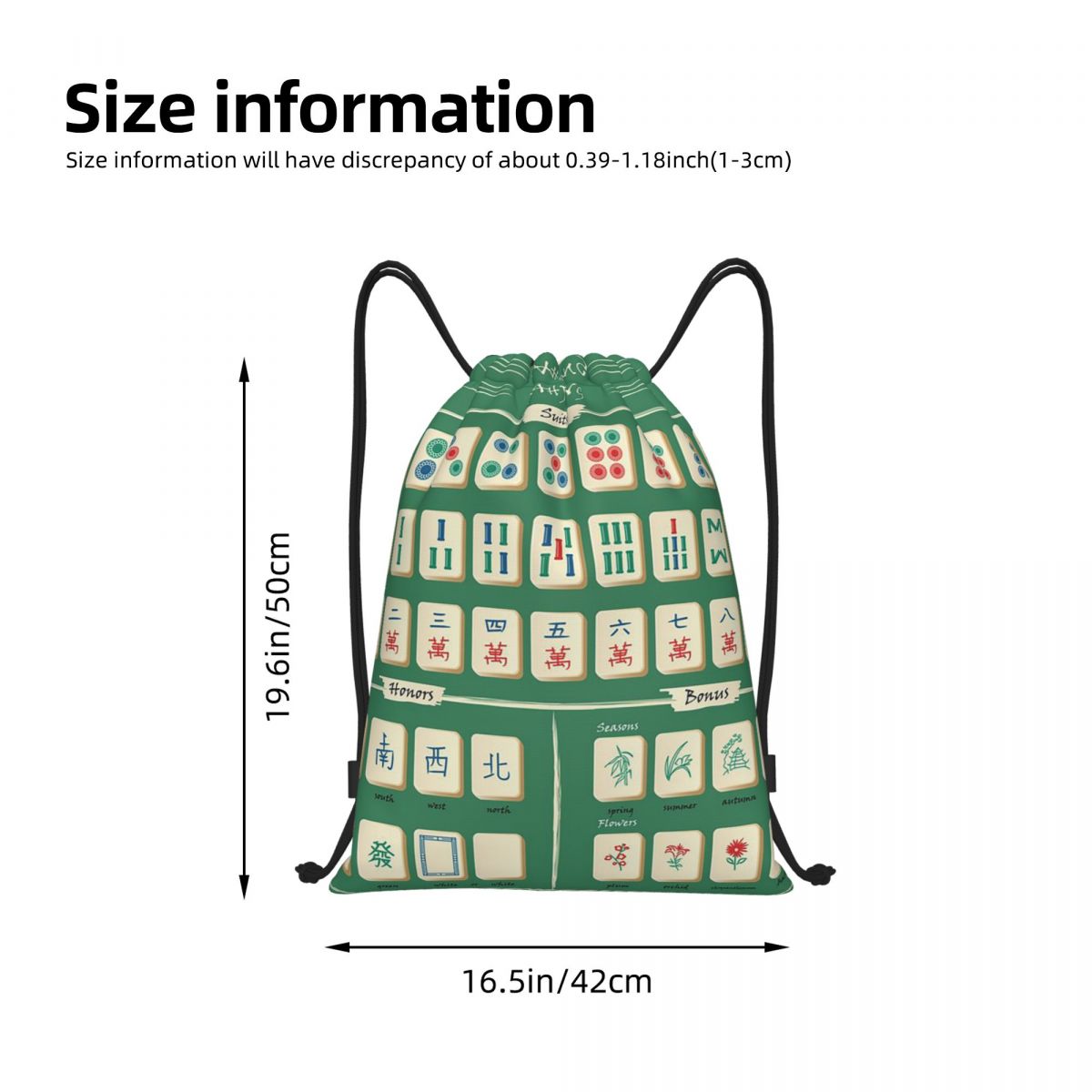 Mahjong Tile Pattern-rugzakken - Tile Bag Drawstring recensie en prijs