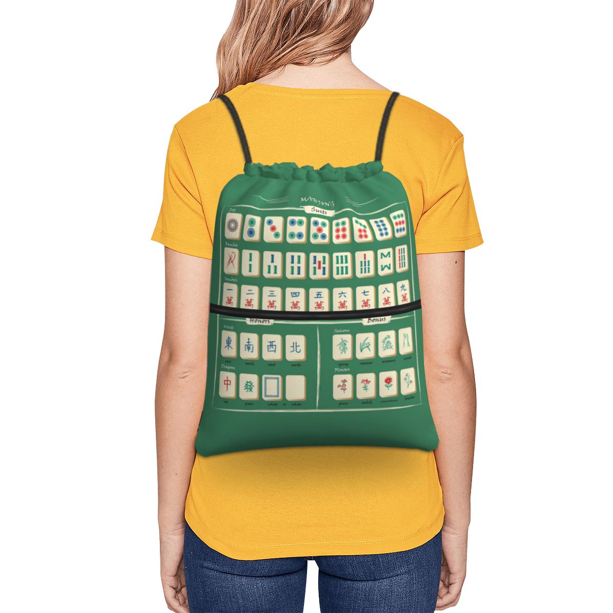 Mahjong Tile Pattern-rugzakken - Tile Bag Drawstring recensie en prijs
