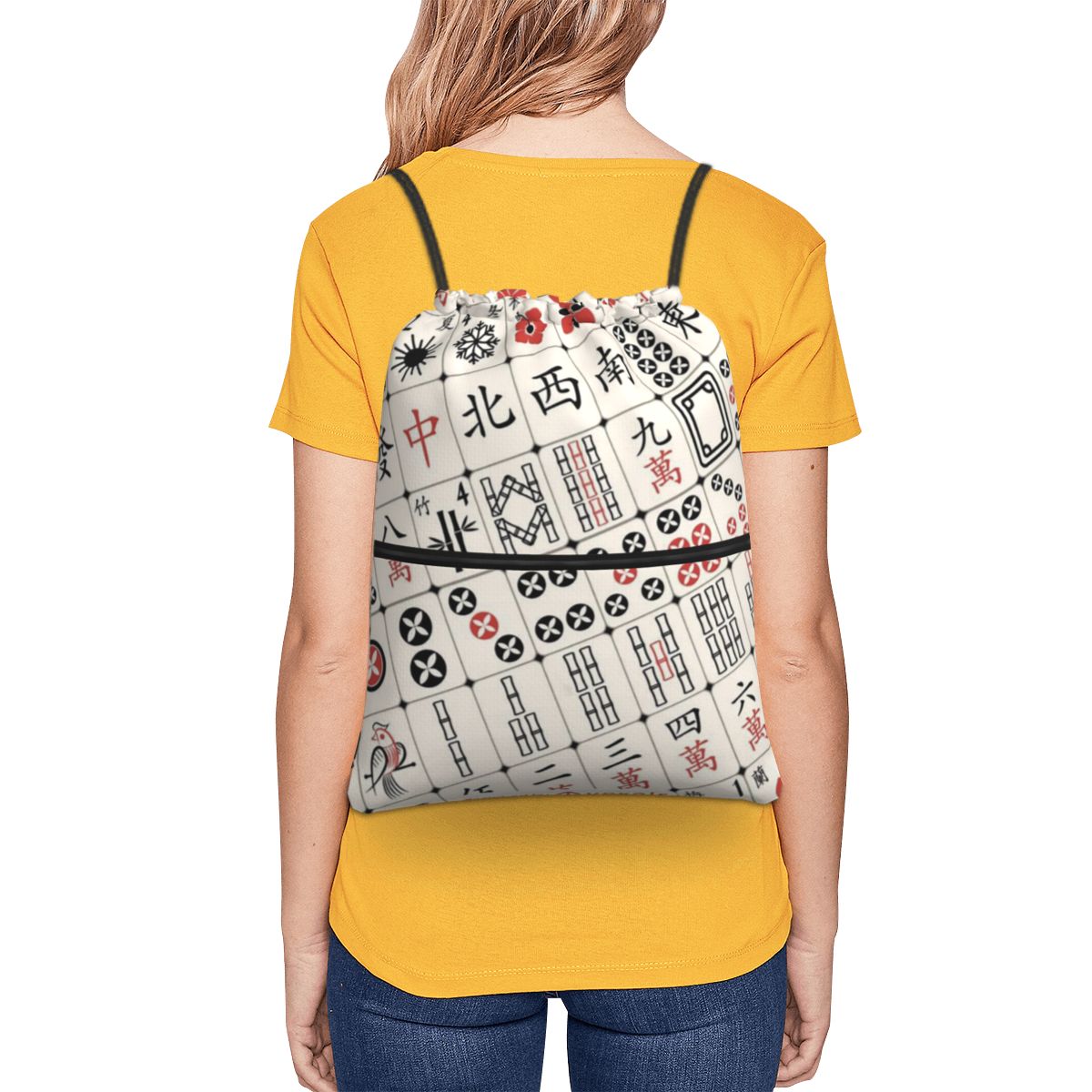 Mahjong Tile Pattern Rugzakken - Tile Bag Drawstring recensie en prijs